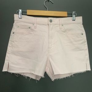 GAP High Rise 3” Pink Denim Raw Hem Shorts